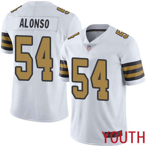New Orleans Saints Limited White Youth Kiko Alonso Jersey NFL Football #54 Rush Vapor Untouchable Jersey->youth nfl jersey->Youth Jersey